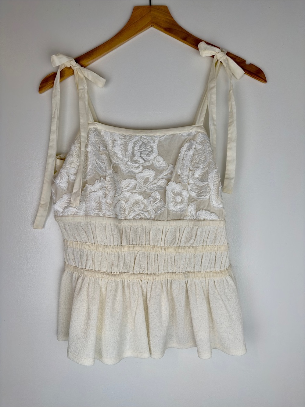 Anthropologie- Current Air Smocked Lace Tank - Picture 5 of 8